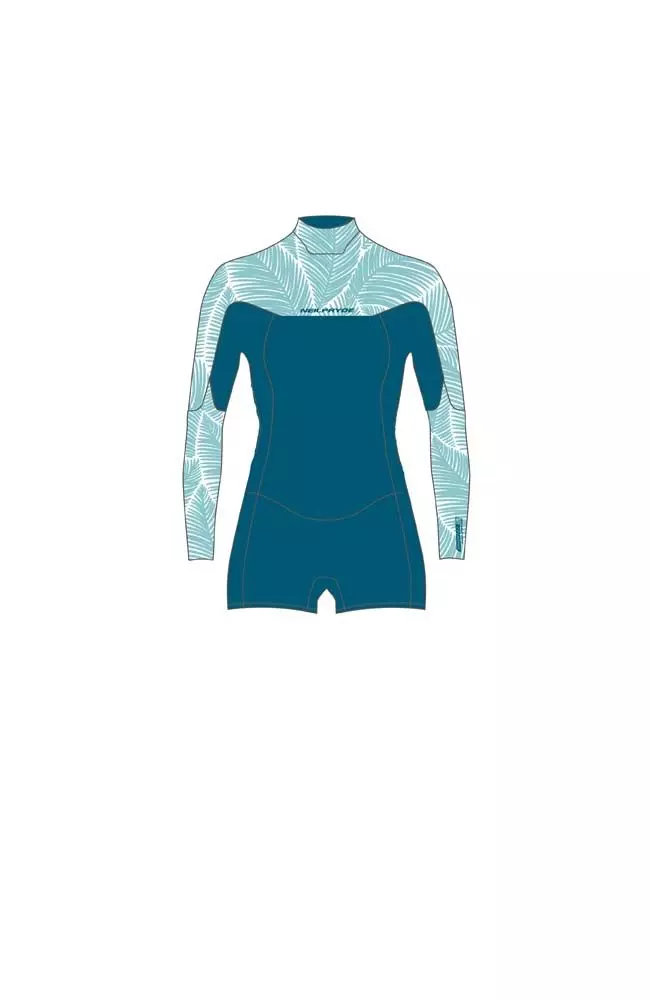 Neil Pryde Neoprenanzug Spark L/S Spring BZ 2/2 Damen Shorty C2 Petrol / Floral 2023 3 Neil Pryde Neoprenanzug Spark L/S Spring BZ 2/2 Damen Shorty C2 Petrol / Floral 2023