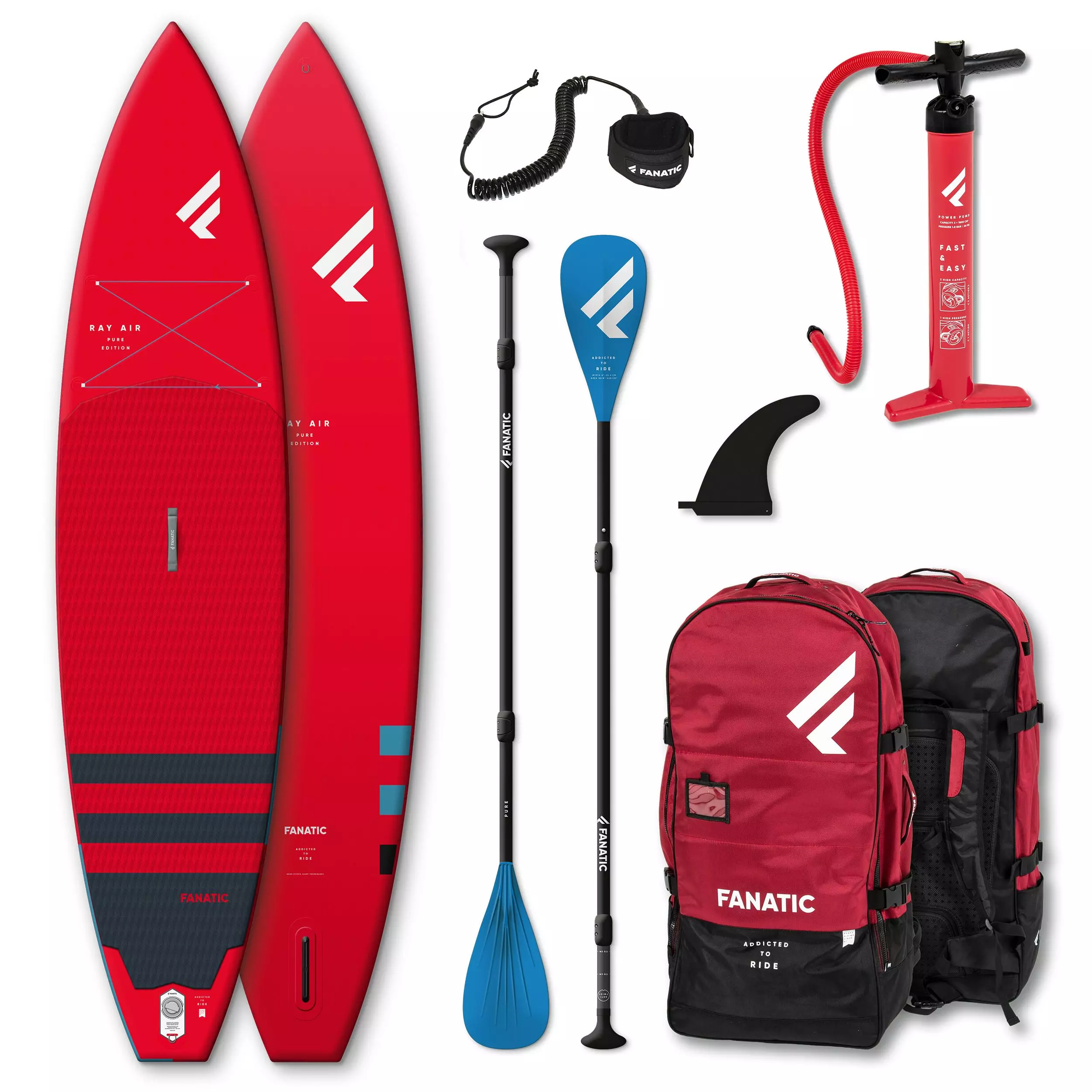 Fanatic SUP Komplett Set Package Ray Air/Pure Red 2023 3 Fanatic SUP Komplett Set Package Ray Air/Pure Red 2023