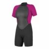 Oneill Neoprenanzug Wms Reactor-2 Back Zip S/S Spring 2/2 Damen Shorty C09 BLK/BERRY 2023 -Outlet FCS Store 5043 C09 P 1 20