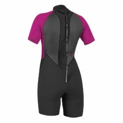 Oneill Neoprenanzug Wms Reactor-2 Back Zip S/S Spring 2/2 Damen Shorty C09 BLK/BERRY 2023 -Outlet FCS Store 5043 C09 S 2 7