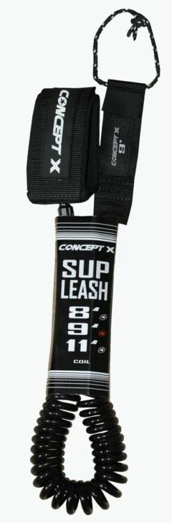 Concept X Leash SUP Leash Coiled Schwarz (co)